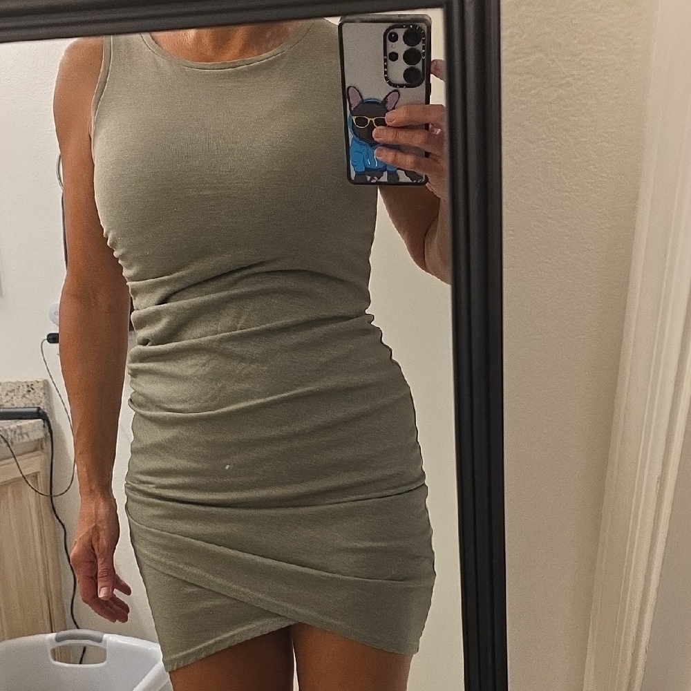 Leith Olive Mini Dress